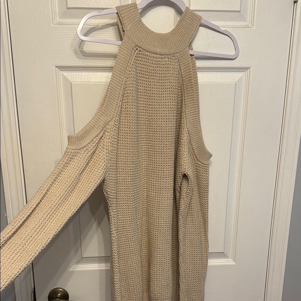 Elegant Cream Knit Women's Sweater